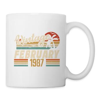 Millésime Né Février 1987 Cadeau 39e Anniversaire - Mug blanc - blanc - Droite