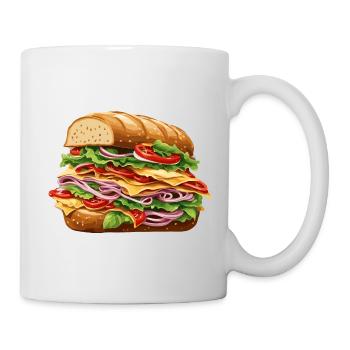 Sandwich / Sandwich / Nourriture / Épicerie - Mug blanc - blanc - Droite