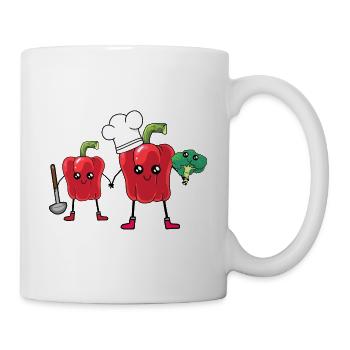 Paprika Gemüse Kawai Koch Gastgeber Kochkunst - Tasse - Weiß - Rechts