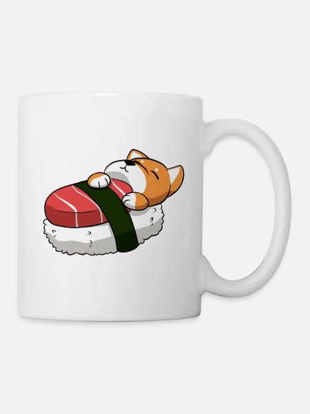 Shiba Inu Dog Sushi Japan Akita I Gift - Mug - white