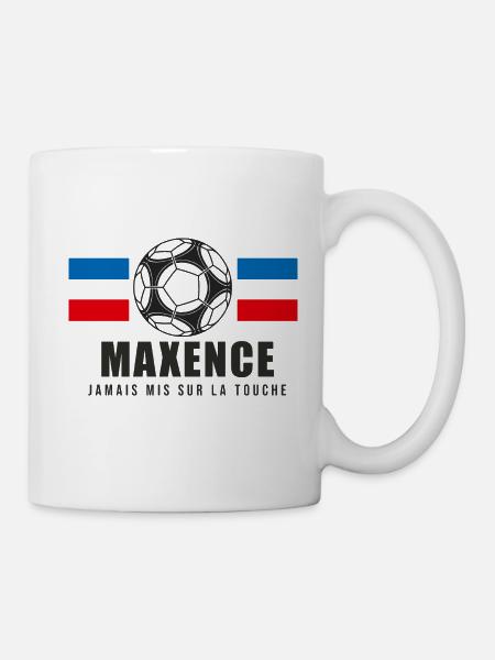Maxence joueur et supporter de football - Mug blanc - blanc