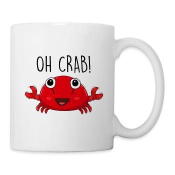 Krabbe und Meer - Tasse - Weiß - Rechts