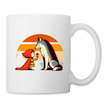 Conte de fées Le Petit Chaperon Rouge et la Forêt des Loup Mignon - Mug blanc - blanc - Droite