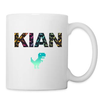 KIAN - Schöner Jungen Name mit Dinosaurier - Tasse - Weiß - Rechts