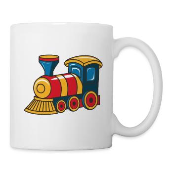 Niedliche Zug Eisenbahn Lokomotive - Tasse - Weiß - Rechts