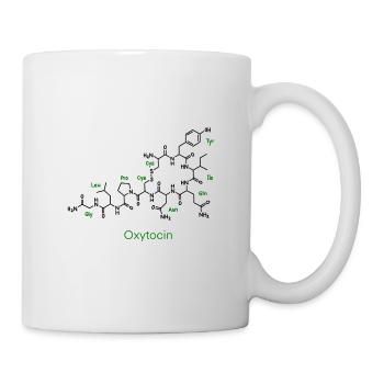 Chemie Oxytocin Molekül Labor Synthese Grün - Tasse - Weiß - Rechts