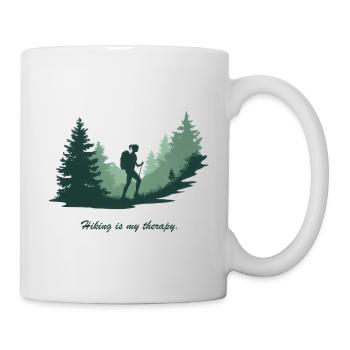 Hiking is My Therapy – Nature & Forest - Mug - white - Right