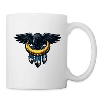 Nachtadler über Mondkrescent - Tasse - Weiß - Rechts