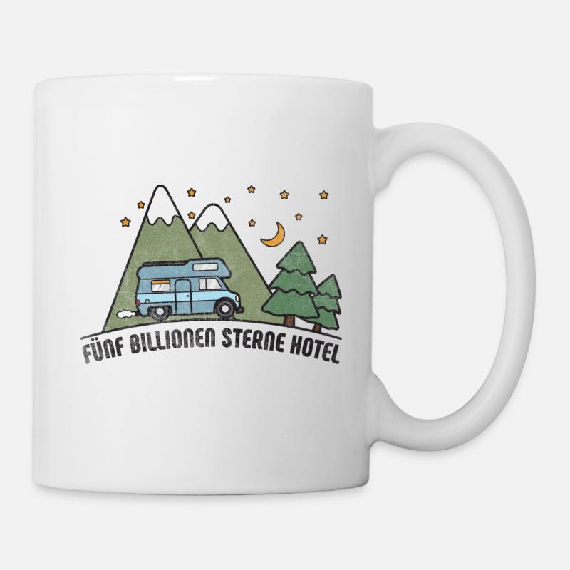 Camper: 5 Billionen Sterne Hotel Camping - Tasse - Weiß