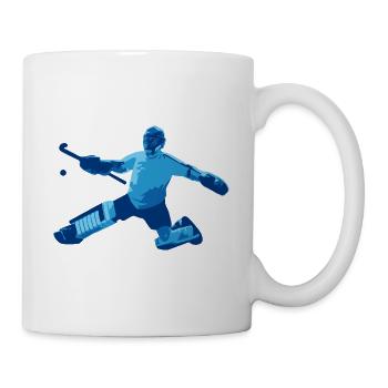 Feldhockey-Torwart Blau - Tasse - Weiß - Rechts