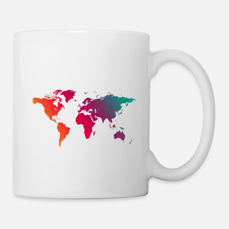 Carte du monde colorée - Mug blanc - blanc