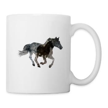 Cheval galops - Mug blanc - blanc - Droite