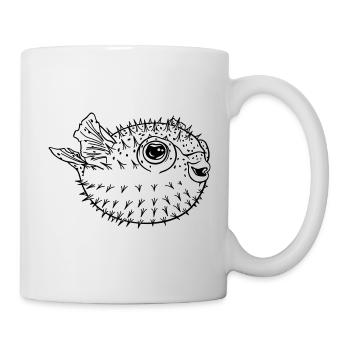 Poisson globe - Mug blanc - blanc - Droite