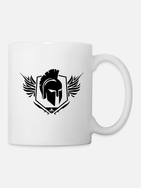 spartan helm wappen - Tasse - Weiß