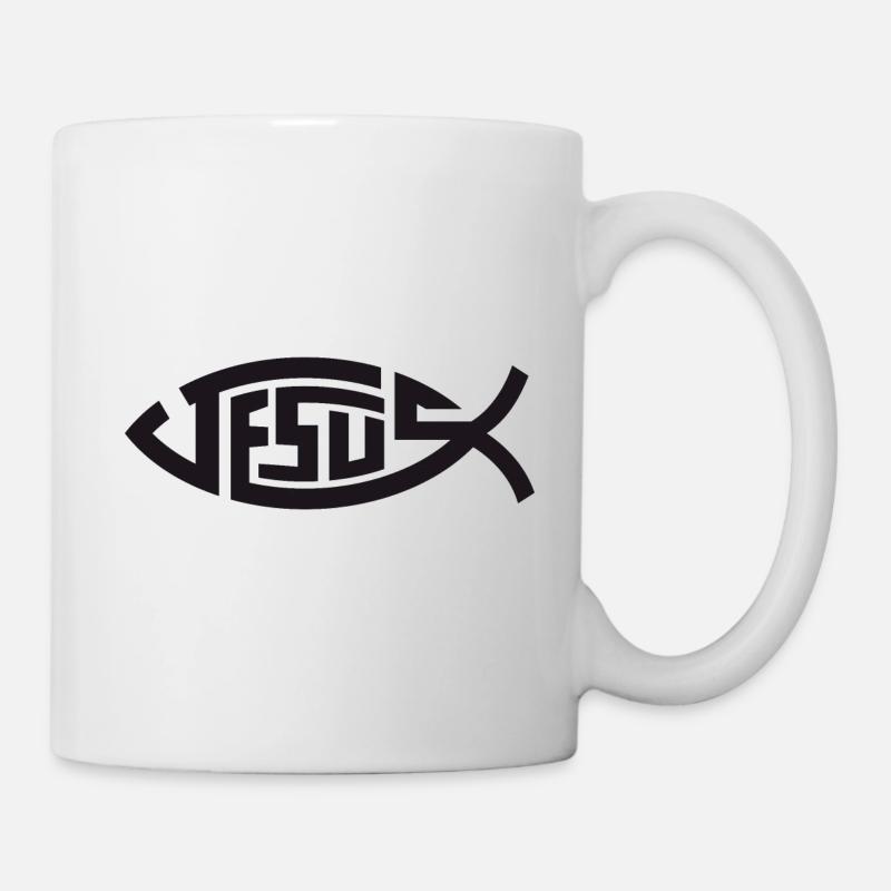 Poisson Jésus - Mug blanc - blanc