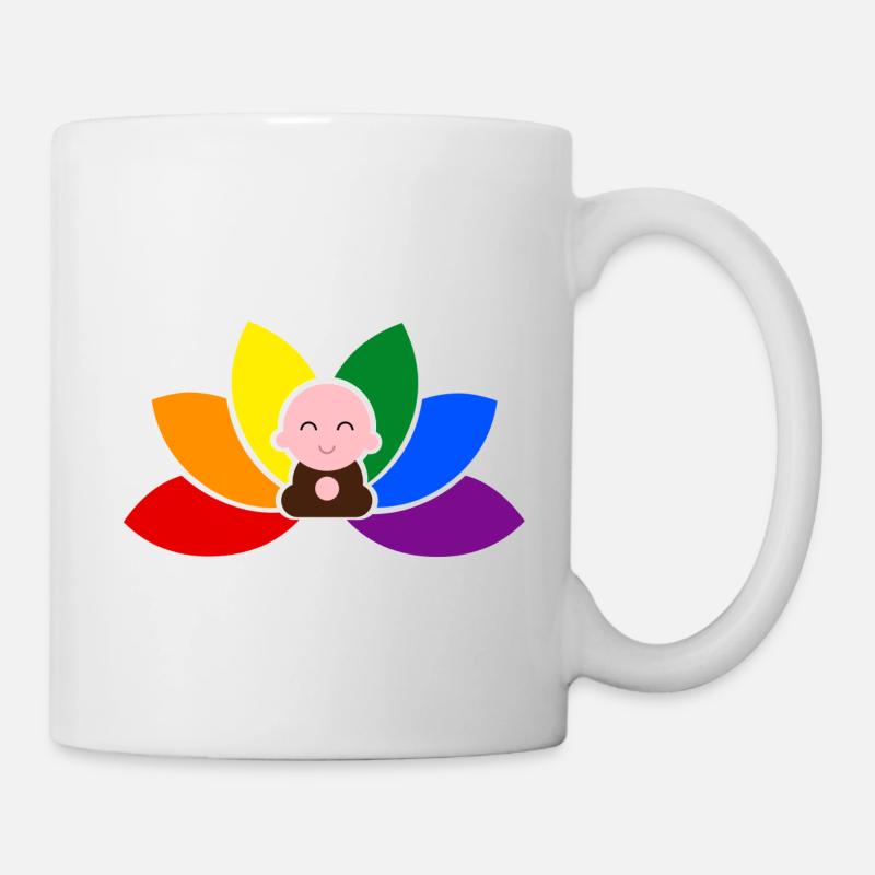 Petit moine - Lotus fierté - Mug blanc - blanc