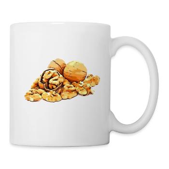 Noix noyer image symbole graphique - Mug blanc - blanc - Droite