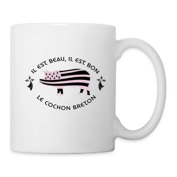 BRETAGNE - GWENN HA DU - COCHON BRETON - Mug blanc - blanc - Droite