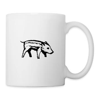 Porcelet | Piggy | noir - Mug blanc - blanc - Droite