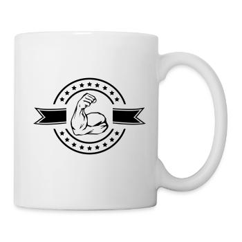 muscles bras biceps logo - Mug blanc - blanc - Droite