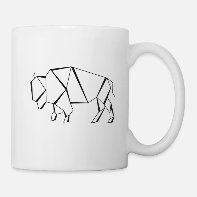 Büffel - Geometrisch - Tasse - Weiß