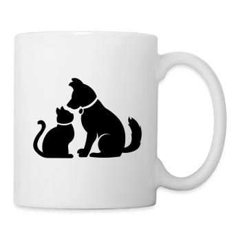 Simple Cat Dog / Cat and Dog / Animal Lover - Mug - white - Right