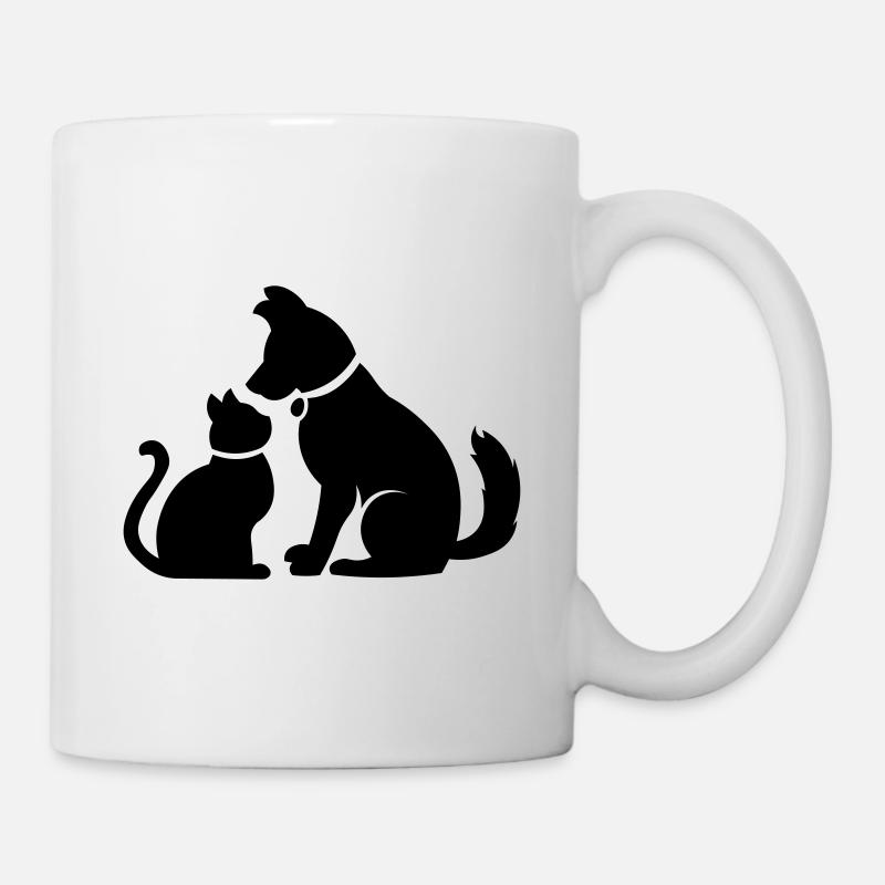Simple Cat Dog / Katze und Hund / Tierfreund - Tasse - Weiß