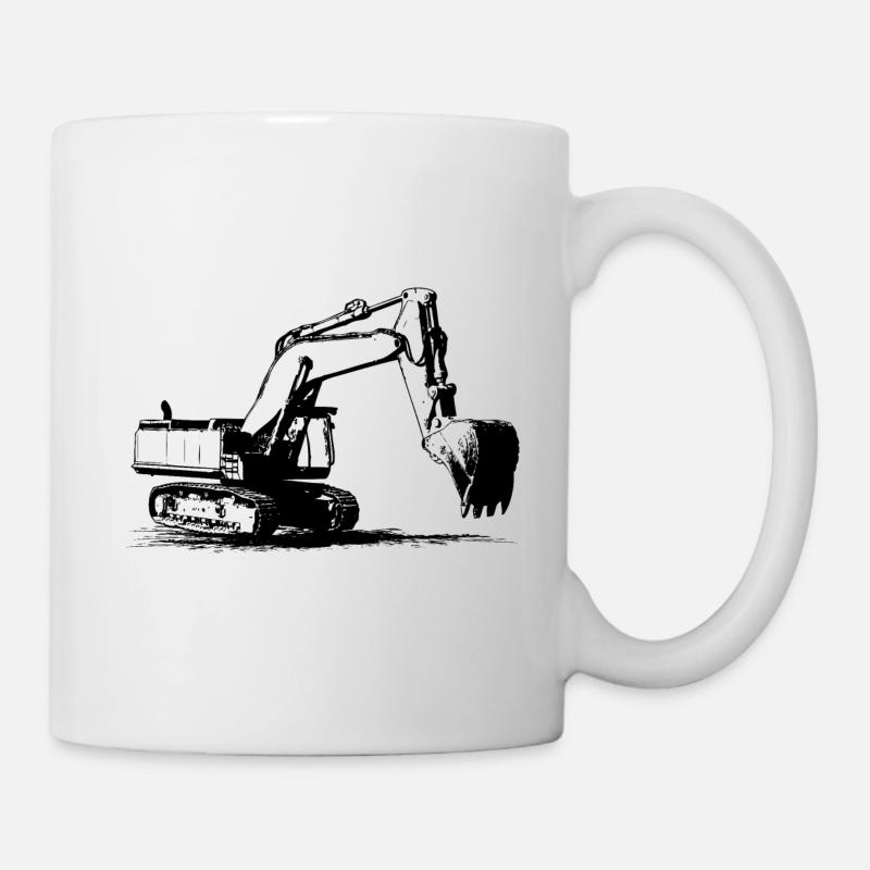Pelles à chenilles - Pelles - Pelles à chaîne - Mug blanc - blanc