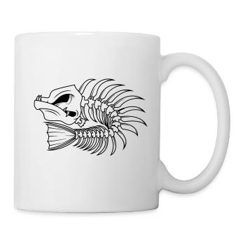 arêtes de poisson pêcheur piranha - Mug blanc - blanc - Droite