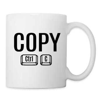 Papa Mama Kind Baby Geburt Geschenkidee Copy Paste - Tasse - Weiß - Rechts