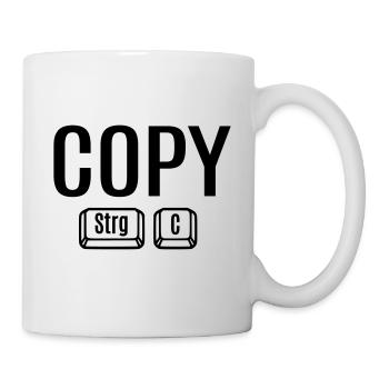 Vater Mutter Kind Kopie Zwillinge Geschenkidee Fun - Tasse - Weiß - Rechts