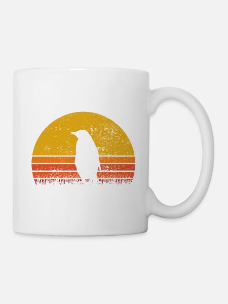 Pinguin Pinguine Tier Eis Vogel Retro Geschenk - Tasse - Weiß