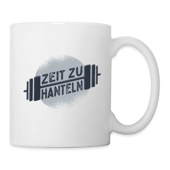 Zeit Zu Hanteln Kraftsport Bodybuilding Gym Lustig - Tasse - Weiß - Rechts