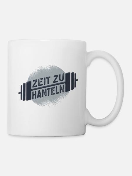 Zeit Zu Hanteln Kraftsport Bodybuilding Gym Lustig - Tasse - Weiß