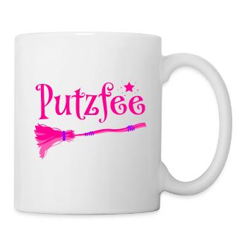Putzfee Lustiger Spruch Putzfrau Haushalt Geschenk - Tasse - Weiß - Rechts