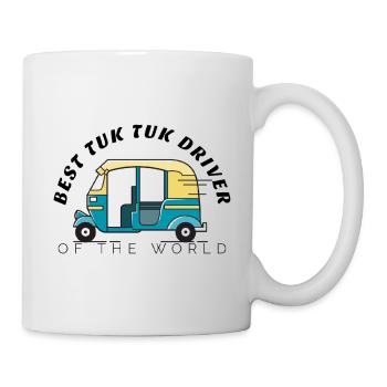 Funny rickshaw design, best tuk tuk driver. - Mug - white - Right