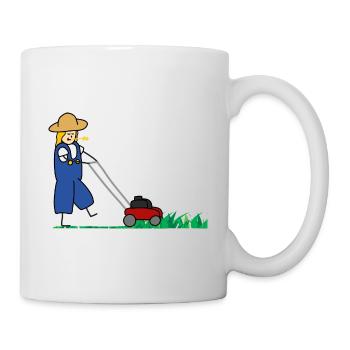 Jardinier jardinier jardinier tondre pelouse - Mug blanc - blanc - Droite