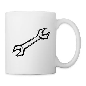 Wrench, hand-drawn - Mug - white - Right