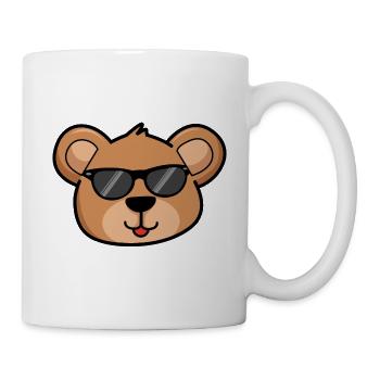 Bear Face Head Brown with Sunglasses - Mug - white - Right