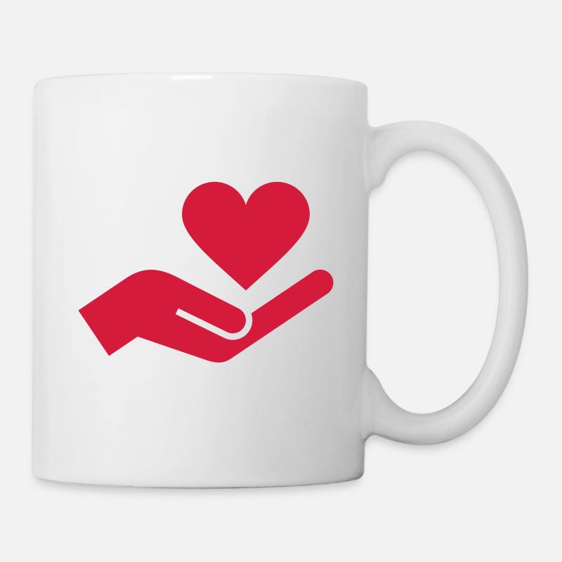 Mains et cœur - Mug blanc - blanc
