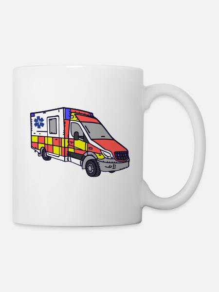 RTW Rettungsdienst Krankenwagen Einsatz Alarm NEF - Tasse - Weiß