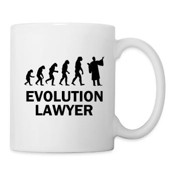Lawyer Evolution Primaten Gericht Anwaltsrobe - Tasse - Weiß - Rechts