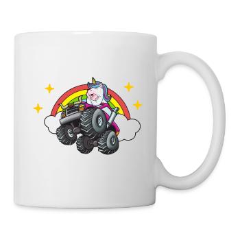 Monster Truck Unicorn Rainbow Clouds I Gift - Mug - white - Right