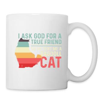 Eine Ragdoll -Katze Freundliche Person Geschenk - Tasse - Weiß - Rechts