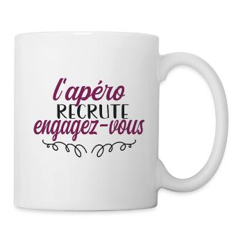 apéro recrute engagez vous - Mug blanc - blanc - Droite