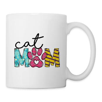 Katzen Mutter Miau Lustig Katzendame T-Shirt - Tasse - Weiß - Rechts