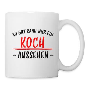 Koch Lustiger Spruch Beruf Gastronomie Geschenk - Tasse - Weiß - Rechts