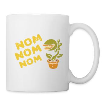 NOM NOM NOM Funny Retro Carnivorous Plants - Tasse - Weiß - Rechts