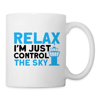 Luftverkehrskontrolle Fluglotse Flughafen Geschenk - Tasse - Weiß - Rechts