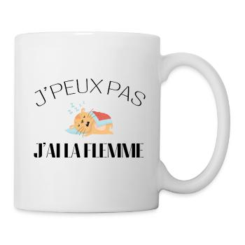 Je peux pas j'ai la flemme - j'peux pas - Mug blanc - blanc - Droite